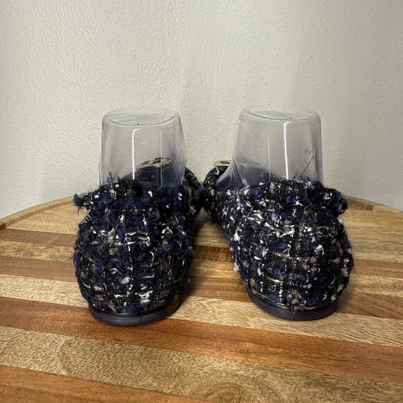 TORY BURCH Serena Reva Rare Navy White Boucle Tweed Ballet Flat Sz 8.5 $225‎ - Picture 3 of 13